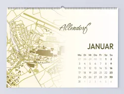 Kalenderblatt Januar mit Spiralbindung