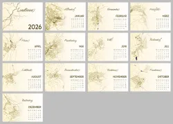 Kalender Landlinien Übersicht der Kalenderblätter